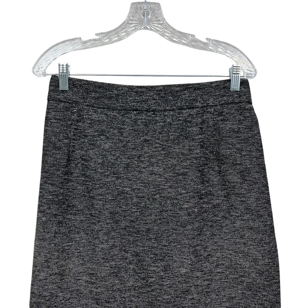 Theory Womens Pencil Skirt Flat Front Vented Zip Heathered Black White Size 8*